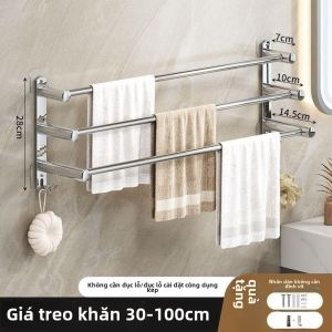 Giá Treo Khăn Bằng Thép Không Gỉ Không Cần Khoan Giá Để Đồ Dùng Phòng Tắm Đơn Đôi Giá Để Khăn Cho Phòng Tắm Thiết Bị Vệ Sinh Gia Dụng