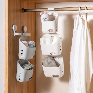 Happy Houses 1PC Wrought Iron hanging Storage Rack Cabinet Door Hook Organizer Utensil Holder Rack Kitchen Cabinet Door Hanger Student Dormitory Bedside Storage Basket