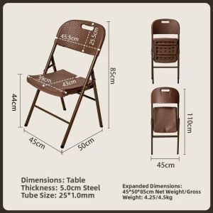 Outdoor Portable Folding Chair Office Meeting Comfortable Back Chair Commercial Balcony Courtyard Back Chair Home Use