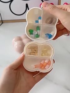 7-Compartment Pill Box Pill Organizer Jewelry Box Double-Sealed Medicine Container Portable Mini Tablet Storage Box