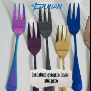 Hotel Cake Fork Stainless Garpu Kue Kecil Rose Gold Dessert Fork Pink