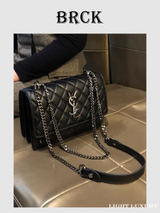 Elegant Leather Crossbody Bag Womens Shoulder Bag 2025 New Style Luxury Small Square Bag Chain Strap Soft Cowhide Purse