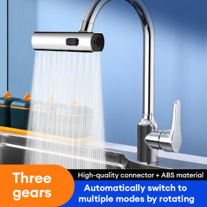 KOLIKOLI 1080° Rotating Kitchen Sink Faucet High Pressure 3-Mode Spray Tap with 360° Adjustable Spout Chrome Finish Easy Install