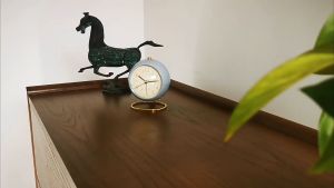 Globe Alarm Clock Silent Analog Bedside with Night Light Retro Vintage Design / Jam Loceng