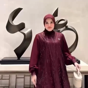 Gamis Kondangan Terbaru 2025 Gamis Brokat Tille Mewah Elegan Ceruti Babydoll Premium Mix Brukat Gamis Wanita Kekinian