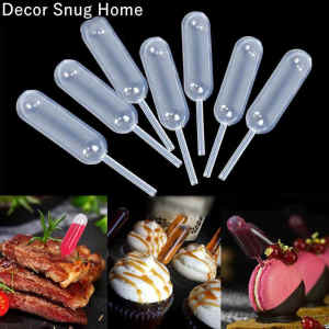 【On Sale】50Pcs 4ml Liquid Squeeze Droppers Disposable Jam Dropper Cupcake Sauce Mini Pipettes Stuffed Cake Baking Dessert Tools