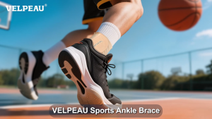 VELPEAU Ankle Support Sleeve for Sports Running Swelling and Sprained Ankle Open Heel Arch Compression Brace for Men and Women
