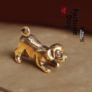 YD | Lucky Wealth Attraction Dog Charm Antique-look Brass