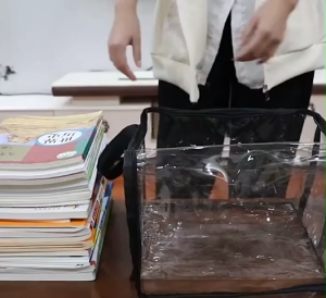 Book Storage Bag Transparent Multi Functional Organizer Bag Sturdy Compact Design