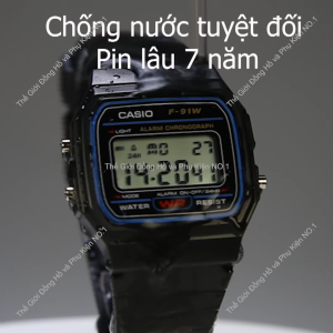 Đồng Hồ Nghĩa Vụ F91 Pin Lâu 7 năm Chống Nước Tuyệt Đối Chuông To Đèn Sáng Made In Malaysia Q1