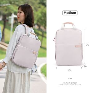 New Womens Canvas Backpack Large Capacity Computer Bag Fashionable Minimalist Double Shoulder Bag for College Students