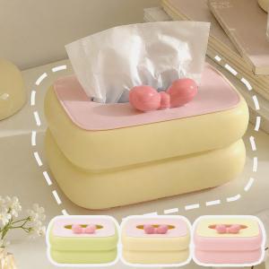 Desktop Tissue Box Dispenser / Candy Color Tissue Box Holder with Cover / for Living Room Home Decor / Tissue Storage Organizer