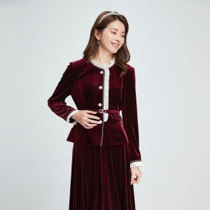 Koradior | Autumn French Romantic Elegant Velveteen Blouse