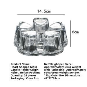 Candle Warmer Heat-Resistant Glass Heart-shaped Transparent