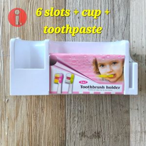 White Toothbrush holder 5 in 1 oral care organizer