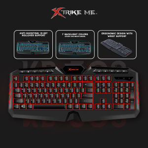 Xtrike Me 7 - Color Backlight Wired Gaming Keyboard KB-509 - Black
