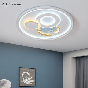 โคมไฟติดฝ้าเพดานแบบเรียบง่ายสำหรับห้องนอน โคมไฟ LED ทรงกลม ระบายแสงได้ดี ปรับระดับแสงได้ 3000-6000K สำหรับห้องนอน ห้องนั่งเล่น ห้องนั่งเล่นเด็ก