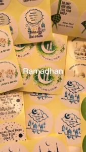 2-4 Arjuna Sticker Label Selamat Idul Fitri Stiker Lebaran Bulat Eid Fitri Gift Ramadhan Bandung