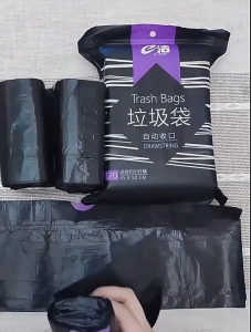 🇸🇬Kizyo Thickened Trash Bag Drawstring Garbage Bag Rubbish Bag Kitchen Bag Plastic Bag For Rubbish Bin No-Leaking