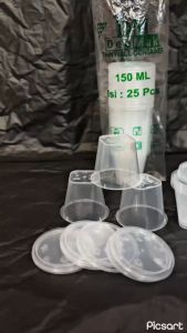 THINWALL SAMBAL/CUP SAMBAL/TEMPAT SAMBAL/TEMPAT SELAI CROFFLE 150ML MEREK DM ISI 25 PCS TERMURAH