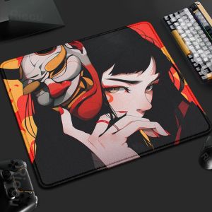 Tấm Lót Chuột Chơi Game Chống Trượt 45x40CM Với Thiết Kế Cô Gái Speed Mask Thảm Bàn Phím Chuyên Nghiệp E-Sports Viền May Cao Su Cao Cấp