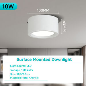 Surface Mounted Iron LED Downlight 10W 20W 30W 3 Color Change Cold White Ceiling Spotlight AC220V Indoor Lighting for Kitchen