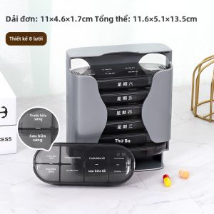 Hộp Đựng Thuốc Cỡ Lớn Di Động Tiện Lợi Cho Người Cao Tuổi Dùng Trong Một Tuần Hộp Đựng Thuốc Chia Thành Ba Ca Ngày
