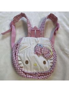 กระเป๋าเป้สะพายหลังลาย Hellokitty สีชมพู ปักลายแมว KT น่ารัก กระเป๋าใส่หนังสือแบบมีซิปปิด ผ้าไนลอน สำหรับเยาวชน กระเป๋าสะพายไหล่แบบลำลอง