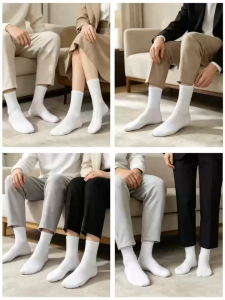 Classic Solid White Crew Socks | Ultra Soft All-Day Wear Socks for Adults