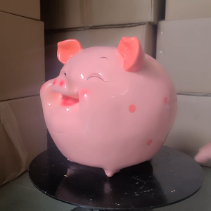 Heo đất màu hồng chấm bi dễ thương size vừa 25cm