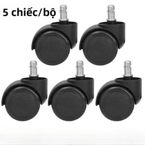 Bộ 5 Ghế Văn Phòng Chịu Lực Cao Con Lăn 2 Inch Tắt Tiếng Đôi Bánh Xe Caster Cao Su Phanh Xoay Bánh Xe Cho Chơi Game Đồ Nội Thất