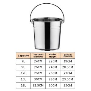 Stainless Steel Large Capacity Multi-use Pail