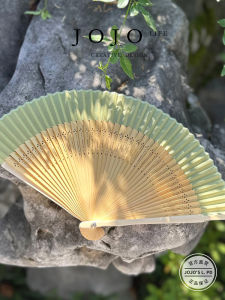 Green Ancient Style Fan Dance Fan Foldable Bamboo Mr Grocery Handmade Craft Fan Hollow Design for Home And Daily Use