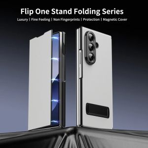 szhaiyu | Luxury Shockproof Leather Flip Phone Case For Samsung Galaxy Z Fold 8 7 6 5 4 Ultra Metal Kickstand Protection Magnetic Cover