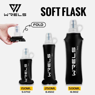 WRELS Soft Folding Water Bottle Running Hydration With Straw Bpa Free500ml 250ml 150ml Tpu #SH03+Xz