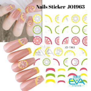 Sticker Dán Móng Tay 3D Dạng Decal Dán Móng Chống Nước Joyful Nails Hoạ Tiết Cam Quýt Chanh Lemon Fruit Nail Art Sticker JO1963