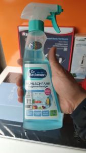 Dung Dịch Vệ Sinh Tủ Lạnh tủ đông bề mặt làm việc bàn ăn Dr.Beckmann 250ml Công nghệ làm sạch cồn hữu cơ Bio-Alcohol