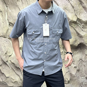 American Casual Series Mens Outdoor Workwear Short Sleeve Shirt Breathable New Summer 25 Standard Fit Polyester Fiber