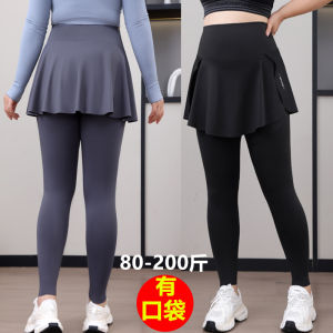 Plus Size Plus Size Pantskirt Womens Autumn 2024 New Arrival Best Selling Small Fake Two-Piece Yoga Pants Plus Size Ladies Shark Pants