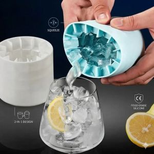 Food Grade Silicone Ice Cube Maker Cylinder Squeeze Ice Bucket Quick Freezing Mold Tray For Kitchen Drinks Chiller Storage Cups