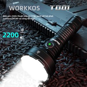 Đèn Pin Chiến Thuật LED Wurkkos TD01 2200Lm Sạc USB-C Có Thấu Kính PMMA Chống Nước IPX8 Công Tắc Đuôi EDC Dùng Cho Cắm Trại