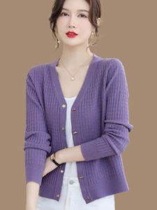 Outlets Brand Womens Clothing Clearance Special Offer Short Wool Knit Cardigan Western Style Middle-Aged Ladieswear Sweater Outwear