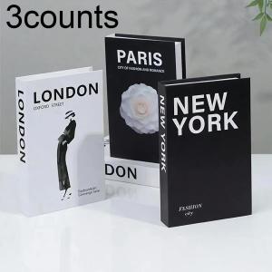 Modern Foldable Fake Book (3counts) City Theme Fake Book Book Shaped Photo Props Desktop Ornaments for Home Decor