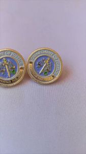 1 Inch 3D High Quality DOJ Pin Metal JVSTITIAE PAX OPVS Brooch (DEPARTMENT OF JUSTICE)