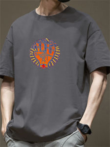 Pure Cotton Loose Fit Mens T-Shirt Short Sleeve Half Sleeve Summer Fashion Brand Breathable Casual round Neck Top