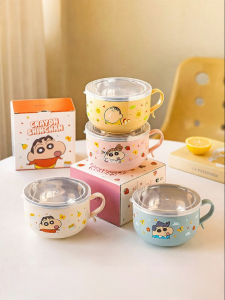 MODERN SWEETHOME | Stainless Steel Children Food Soup Bowl with Lid