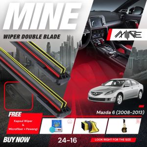 Wiper Frameless Double Blade MAZDA 6 1Pasang FREE BONUS