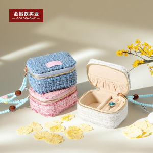 Portable Mini High-End Jewelry Box Compact Elegant New Style Earring Necklace Ring Cord Storage Box for Home Organization