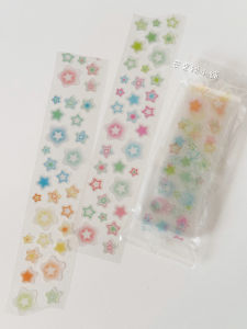 Translucent Gradient Shiny round Cheek Powder Star Cut Head Small Square Sticker Transparent PVC Die Cutting Adhesive Tape