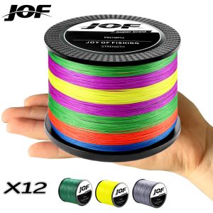 JOF | JOF 12 Strands Braided Fishing Line X12 Super Strong PE Line Fishing Wire 300/500/1000M Multifilament Braided Line Pesca